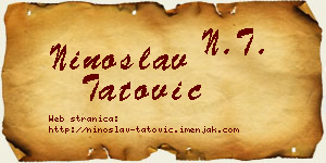 Ninoslav Tatović vizit kartica